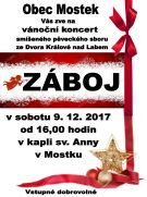 Vánoční koncert pěveckého sboru ZÁBOJ v Mostku 1